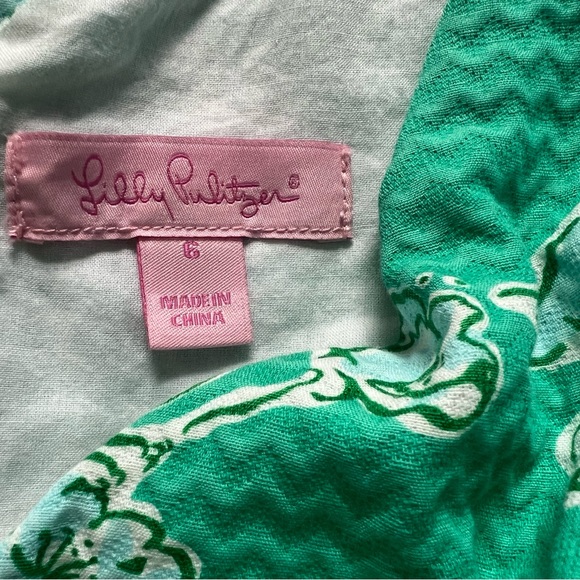 Lilly Pulitzer Parker Mini Dress Birds and the Bees Print in Lagoon  Size 6 - Picture 6 of 7